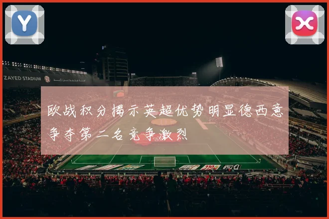 欧战积分揭示英超优势明显德西意争夺第二名竞争激烈